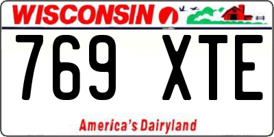 WI license plate 769XTE