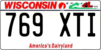 WI license plate 769XTI