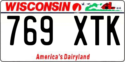 WI license plate 769XTK