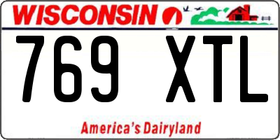 WI license plate 769XTL