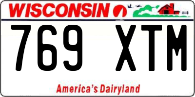 WI license plate 769XTM