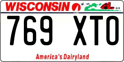 WI license plate 769XTO