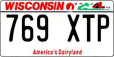 WI license plate 769XTP