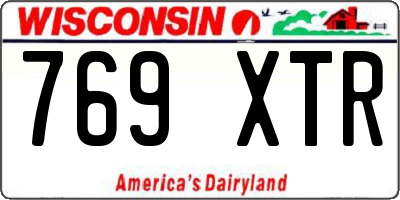 WI license plate 769XTR