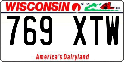 WI license plate 769XTW