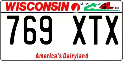 WI license plate 769XTX