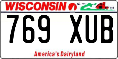 WI license plate 769XUB