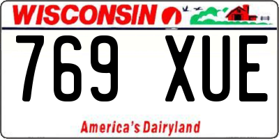 WI license plate 769XUE