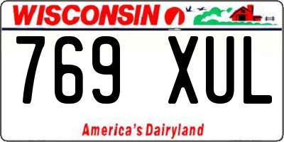 WI license plate 769XUL