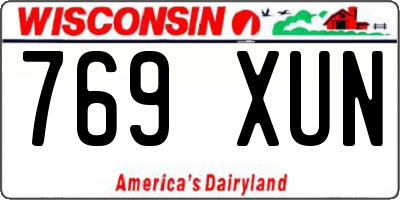 WI license plate 769XUN