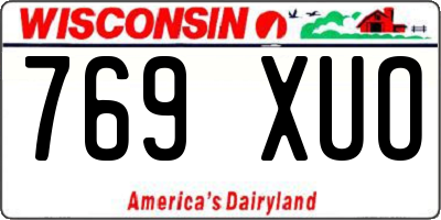 WI license plate 769XUO