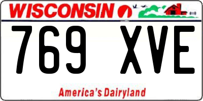 WI license plate 769XVE