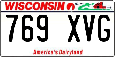 WI license plate 769XVG
