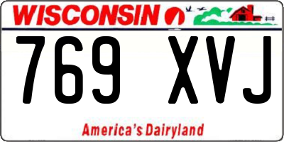 WI license plate 769XVJ