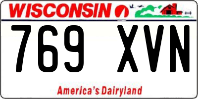 WI license plate 769XVN
