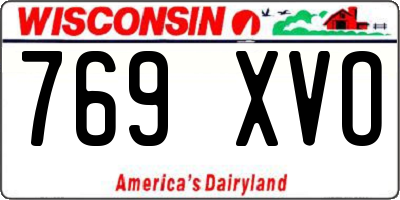 WI license plate 769XVO