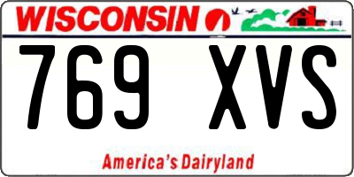 WI license plate 769XVS