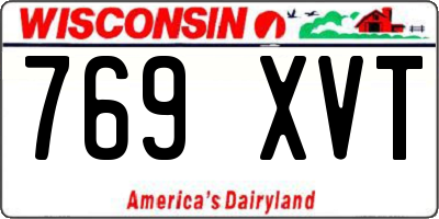 WI license plate 769XVT