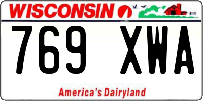 WI license plate 769XWA