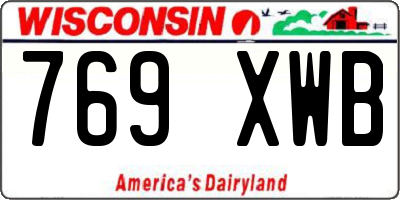 WI license plate 769XWB