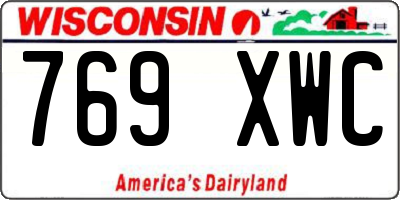 WI license plate 769XWC