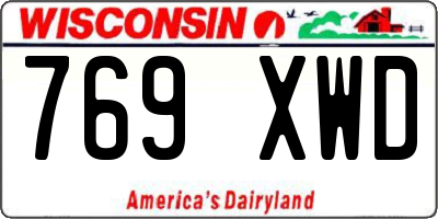 WI license plate 769XWD