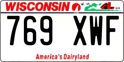 WI license plate 769XWF