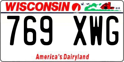 WI license plate 769XWG