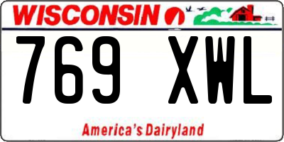 WI license plate 769XWL