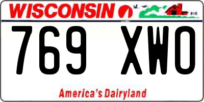 WI license plate 769XWO