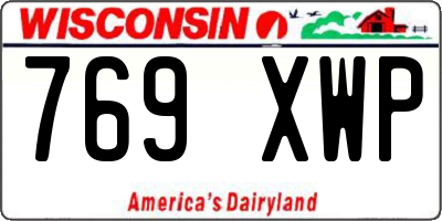 WI license plate 769XWP