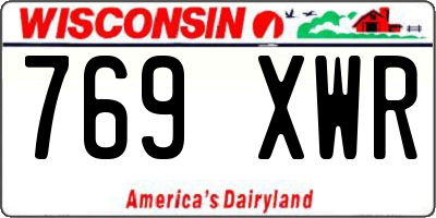 WI license plate 769XWR