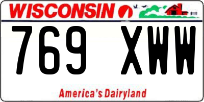 WI license plate 769XWW