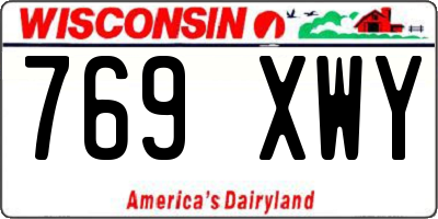WI license plate 769XWY