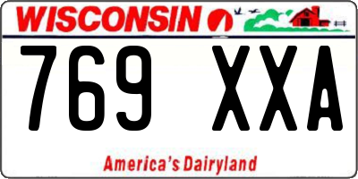 WI license plate 769XXA