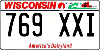 WI license plate 769XXI