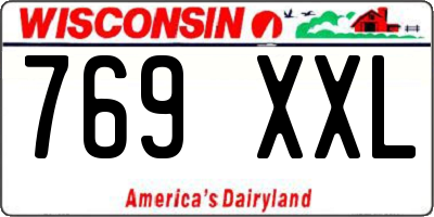 WI license plate 769XXL