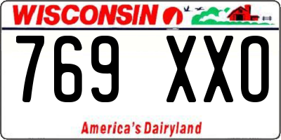 WI license plate 769XXO