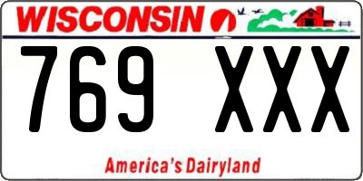 WI license plate 769XXX