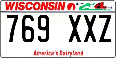 WI license plate 769XXZ