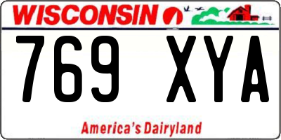 WI license plate 769XYA