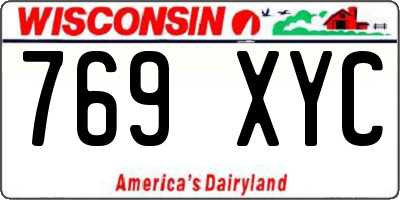 WI license plate 769XYC