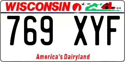 WI license plate 769XYF