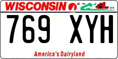 WI license plate 769XYH