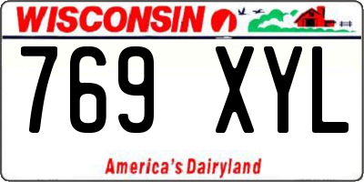 WI license plate 769XYL