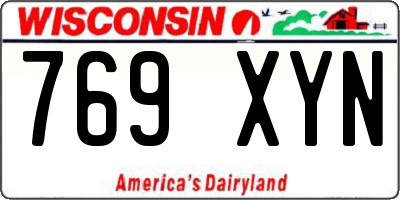 WI license plate 769XYN