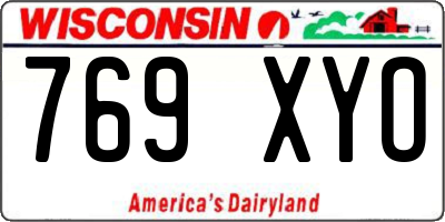 WI license plate 769XYO