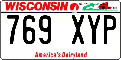 WI license plate 769XYP