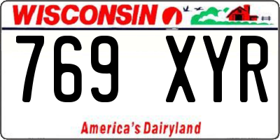 WI license plate 769XYR