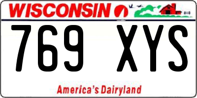 WI license plate 769XYS